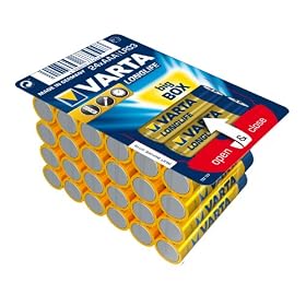 VARTA Piles AAA, lot de 24, Longlife, Alcalines, 1,5V, adaptées aux télécommandes, réveils, radios, horloges murales, Made in Germany