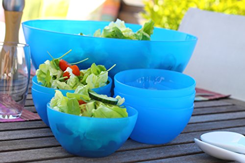 Rotho 1717900096 Schüssel Caruba aus Kunststoff (PP), Inhalt 8 L, circa 34 x 34 x 15 cm, spülmaschinengeeignet, BPA-frei, transparente Schüssel, Kunststoff - 2