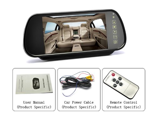 ROGUCI 7 Zoll Rückspiegel Monitor Außenspiegel Videogeräte für Kopfstützen Autozubehör Monitor-Zubehör Innenspiegel Rückspiegel,Spiegel Außenspiegelsets - 8