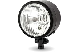 Alchemy Parts 4.5 inch Motorcycle Headlight in Custom Matt Black H4 55W Headlamp for Chopper Cruiser Bottom Mount Ideal for Trikes As Well (Type 3672)