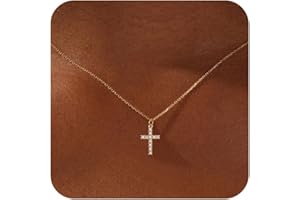 VIROMY Halskette Damen Gold/Silber Anhänger Halskette Klein und Zart Gold/Silber Vergoldet 14K Mode Kreuz Anhänger Niedlich Religiösen Minimalist Geschen