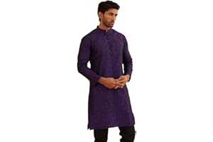 Sojanya (Since 1958, Men's Jackquard Silk Only Long Kurta