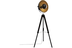 ATMOSPHERA CREATEUR D'INTERIEUR Atmosphera - Lampadaire trépied Lahti noir et doré - métal H162 cm
