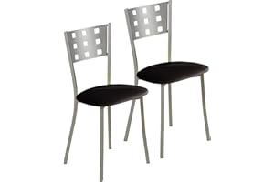 ASTIMESA SCMCNE Dos sillas de Cocina, Metal, Negro, Altura de Asiento 45 cms