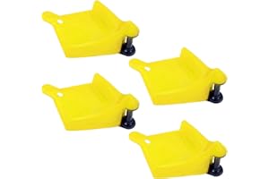 QENETY Car Hose Guide, Car Wheel Hose Guide, 4pcs Plastic Car Wash Hose Roller, Car Wheel Hose Slide Rollers Avoid Snagging (Yellow)