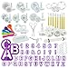 Produktbild int!rend 94-teiliges Fondant Ausstecher Set, Ausstechformen für Buchstaben, Zahlen, Motive für Torten-Deko, Premium Backzubehör, Modellierwerkzeug für Kuchen, Torten, Cupcakes