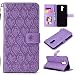 Produktbild 2× Flip Handy Schutzhülle für Huawei Mate20 lite, Stoßfest Weich PU Leder Damen Herren Karten Magnet Stand Halter Farbdruck Brieftasche Klappetui (Lila+Dunkelblau)
