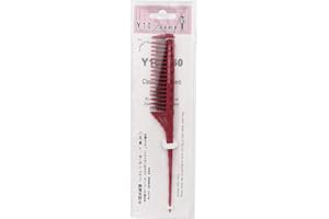 PONGNAS Peigne taquin, 3 rangées de peigne à queue pour le volume et la précision du style(rouge)