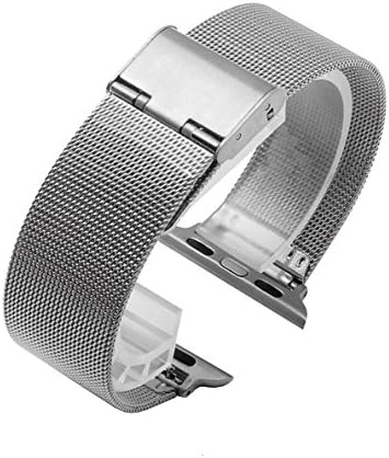 DL Milanese Loop for Apple watch 38 42 mm, Quick Release Stainless Steel Replacement Band Bracelet Strap for Apple Watch Case Like Series 3, Series 2, Series 1, with Tool, Available in Black, Silver