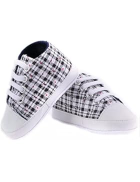 rungao quadratisch Patten Baby Schuhe Mädchen Jungen Leinwand Schuhe Soft Casual Baby Schuhe Black-14