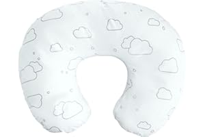 BUBBLIN - COCCOLA IL TUO BIMBO Federa Cuscino allattamento 100% cotone con cerniera a Scomparsa (Federa Cuscino allattamento, Stella) (Cuscino, Nuvola)