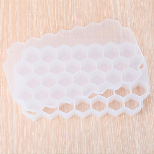 LCYCN Eco-Friendly Cavity Silicone Tray Mini Ice Cubes Small Fruits Mold Ice Maker Honeycomb Shape Models,White