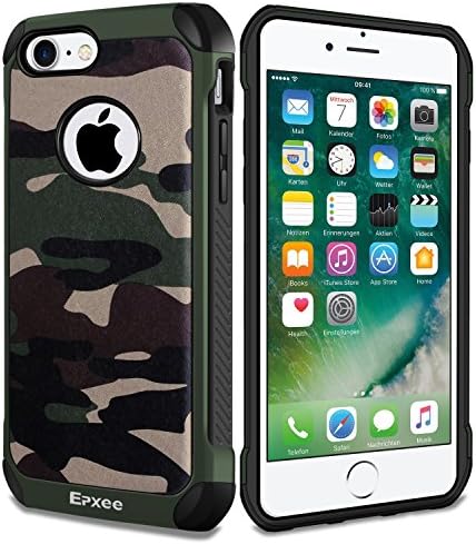 Epxee iPhone 7 Case, Shockproof [Heavy Duty Protective] Silicone Bumper Phone Case Cover [for Apple iPhone 7] - (Camouflage-001)