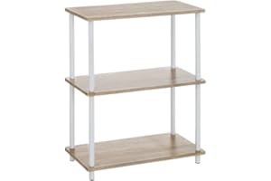 LOLAhome Estantería de 3 baldas Moderna marrón de Metal para baño Basic