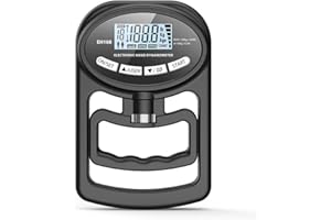 Upxiang 265 lbs / 120 kg Hand Dynamometer Grip Strength Trainer Electronic Hand Grip Strength Tester Grip Strengthener, Black