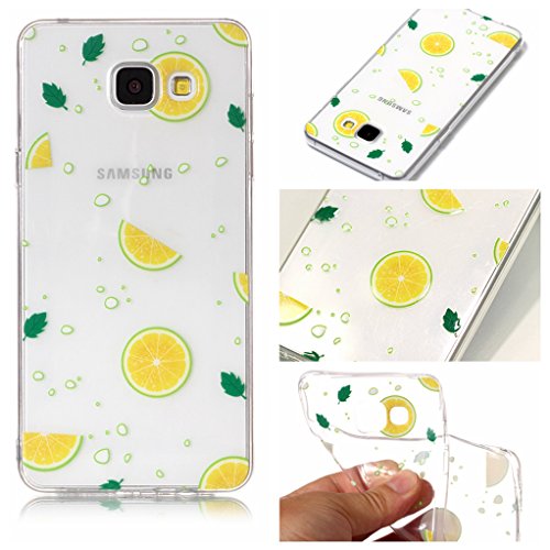 Funda Samsung Galaxy A5 2016 SM-A510F Suming C  scara Clara Transparente Funda de Silicona TPU Funda Ligera Delgada C  scara Anti choque Anti-rasgu  o C  scara Flexible funda protectora con Patr  n   nico-Fruta de Lim  n