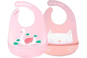 SLOSH Bavaglino Silicone Impermeabile con Tasca Lavabile Bavaglino Raccoglipappa de 6 Meses a 6 Años Bavaglini Pappa Bambini