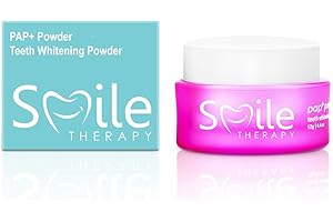 Smile Therapy Pap+ Teeth Whitening Powder - 12g | 9 Month Supply Enamel-Safe Tea, Coffee, Red Wine & Smoking Stain & Plaque Remover for Whiter & Brighter Teeth | Dentist & Hygienist-Approved Formula