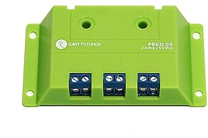 WATTSTUNDE 3A PWM Solar Laderegler PEKO3 für 12V Anlagen - LED Anzeige und Tiefentladungsschutz (PEKO 3A)