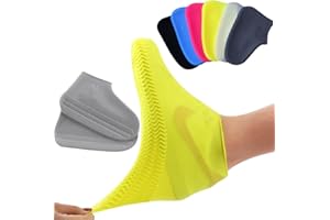 ‎TBLMPNE Silikon Regenüberschuhe, Silikon Überschuhe Wasserdichte Silikon Schuhüberzieher Wiederverwendbare rutschfeste Überschuhe Anti-Rutsch Schuhüberzieher für Regen, Schlammige Straßen (M, Grau)