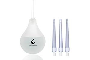TopQuaFocus - Kit de bombilla de enema de 8 oz, 4 boquillas reemplazables para limpieza de colon de ducha anal de hombre mujer (transparente)