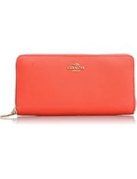 COACH-Cartera, diseño de mujer, cierre con cremallera, monedero, bolsillo trasero,-Female rojo