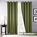 Produktbild TOPICK 1 Stück Ösen Verdunkelungsvorhänge mit Beschichtung, Energiespar & Wärmeisolierend für Schlaf und Wohnzimmer, 241 x 127 cm (H x B), Grün