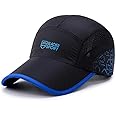 iSWEVEN Summer Breathable Mesh Baseball Cap Quick Drying Hats for Men UV Protection Outdoor Cap (Black, 8002A)