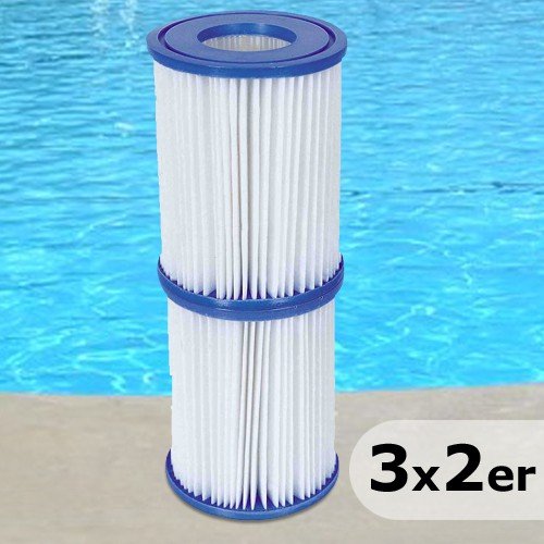 6 Stück Bestway Filter Kartuschen für Pool Swimmingpool Pumpen Intex Bestway / Gr. 2 - 2