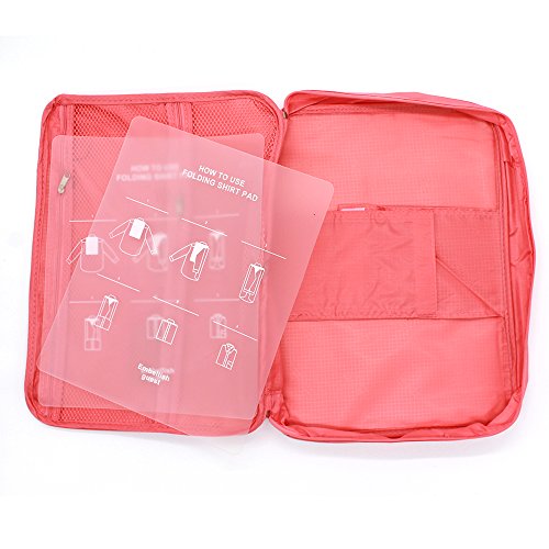 Bolsa de Maquillaje Cosmética de Viaje de Maquillaje Multifuncional Neceser de Lavado Organizador (Rosado)