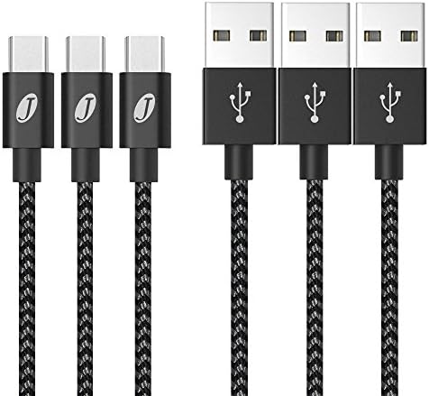 [3 Pack 1m] Type C Cable, Jecent 3.3ft Nylon Braided USB C Charger Cable Fast Charging Cord for Samsung S8/S8+, LG G5/G6, Nexus 5X/6P, Onplus 2/3T, Sony Xperia XZ, Huawei P9, Nokia N1, New MacBook 2015, ChromeBook Pixel, Nintendo Switch and More USB C Devices(Sliver Black)