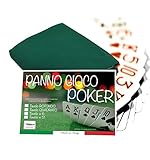  Mantel gamuza Juegos Cartas Poker Verde Protector Mesa - cm. 140 x 170 de 6 plazas