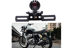 KEEPDSGN 12V Feu Arrière de moto, Feux de Plaque D'immatriculationd Feu Stop avec Support pour Chopper Bobber Cruiser Dyna Glide Sportster Cafe Racer.