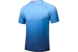 Huayuzh Men's UV Rash Vest Mens Short Sleeve Swimming T Shirt UPF 50+ Rash Guards Quick Drying Summer Surfing Beach Top