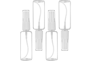 MtnLaur Flaconi Spray 4 Pezzi 20ml, Flacone Spray Vuoto, Mini Ricaricabile Bottiglia Spray, Flacone Spray Vuoto, Plastica Trasparente Flacone Spray, per Viaggi e Uscite (20ml * 4pcs)