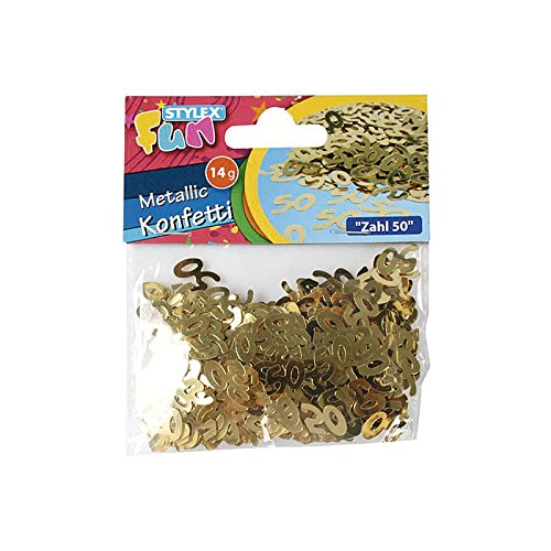 Stylex 14083 - Konfetti, "Zahl 50", 14 g, metallic gold