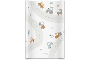 Albero Mio Matelas à langer, lavable, pour lit d'enfant - 50 x 70 cm - Unisexe (Beep Beep)