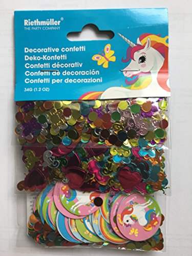 Konfetti * REGENBOGEN-EINHORN * als Tischdeko für Kindergeburtstag oder Einhorn-Mottoparty // ca. 500 Konfetti-Teile // Deko Kinder Geburtstag - 2