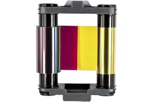 PARTSHE YMCKO CBGR0100C Ruban couleur pour imprimantes Evolis Badgy 100 Badgy 200 cartes, 100 impressions