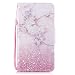 Produktbild Samsung Galaxy J3 2017 Hülle Leder Case, Samsung J330 Galaxy J3 2017 DUOS Lederhülle Marmor Rosa Muster HandyHülle Brieftasche Schutzhülle Elegant Handytasche Flip Ledertasche Stoßfest Magnetverschluss Standfunktion, Marble