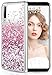 Produktbild wlooo Hülle für Samsung Galaxy A7 2018, Samsung A7 2018 Hülle, Glitzer Flüssig Treibsand Handyhülle Glitter Quicksand Silikon Weich TPU Bumper Schutzhülle Case für A7 2018 / A750 (Roségold)