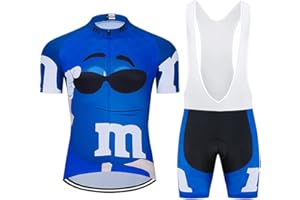 Moxilyn Abbigliamento Ciclismo da Uomo,Maglia Manica Corta+Pantaloncini,Cuscino Gel 9D,Ciclismo Moda Set Completo,Ciclismo Ciclismo Jerseys per Uomo,Ad Asciugatura Rapida Traspirante