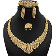 DAOMEI Indian Bridal Jewelry Sets Wedding Dubai Gold Necklace African Ethiopian Pakistani Jewellery For Women Set Bridesmaid Gift