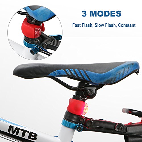 Neu 2 LED Silikon Clip-On FahrradBeleuchtung Bicycle Bike Leuchten 1 Weiße und 1 Rote Leuchte - 5