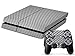 Produktbild Skins4u® Playstation 4 PS4 Skin Design Folie Sticker Set + 2 PS4 Controller Skins - Carbon Silber ( komplett 360 Grad rundherum Kit! )