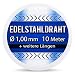 Produktbild Edelstahldraht V2A - Ø 1,00 mm 10 Meter (0,60 EUR/m) Edelstahl Draht S304 AWG18 1,0 1