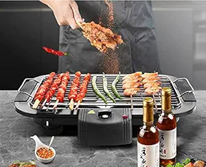 Glaceon Portable BBQ Grill Indoor Electric Grill with Stainless Steel 220V Smokeless BBQ Grill 2000W Rapid Heating Detachable Easy to Clean Tabletop Barbecue Grills Grill Removable