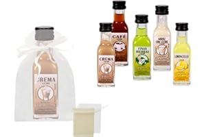 CAPRILO. Lote de 30 Botellas de Licor Mini "La Rivera" Sabores A ELEGIR en Bolsas de Tull Lisas. Regalos. Detalles de Bodas, Comuniones, Bautizos, Cumpleaños y Eventos. (SURTIDOS)