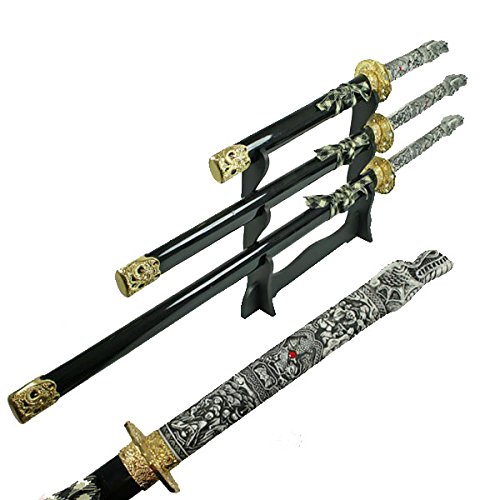 3 teilige G8DS® Samuraischwerter-Garnitur " Highlander" inkl. Ständer