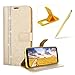 Price comparison product image Herzzer Diamond Leather Case for Samsung Galaxy S9 Plus,Strap Wallet Case for Samsung Galaxy S9 Plus, Luxury Stylish Gold Flower Pattern Crystal Bookstyle Magnetic Stand Leather Case with Soft TPU
